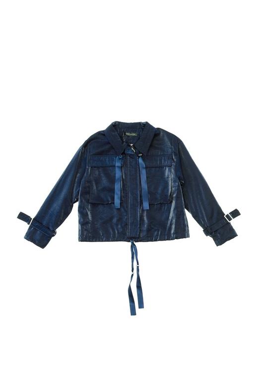 CENCH EDITION 藏蓝色缎绸面个性夹克 438 商品图5