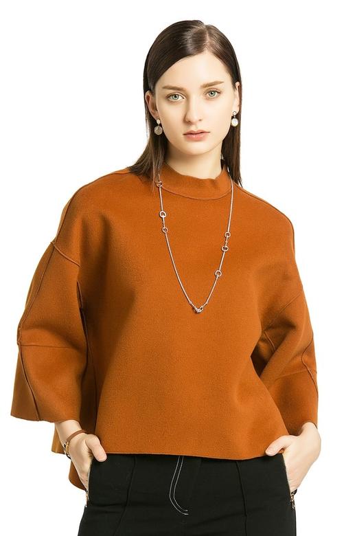 ELLA JADE 焦糖色圆领呢料上衣 228 商品图2