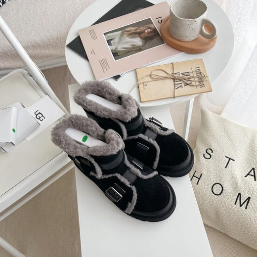 机车雪地靴-黑色 商品图0