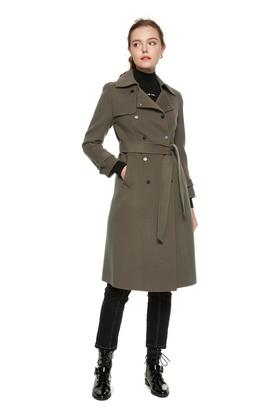 ELLA JADE 军绿色风衣式呢大衣 106