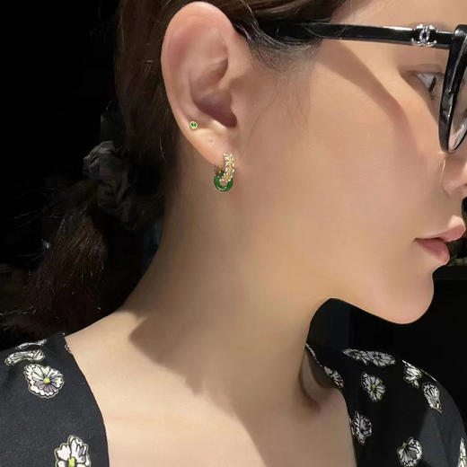 龢盒原创 18k古典花丝珍珠金耳圈 耳环 商品图3