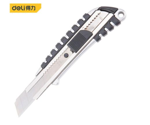 得力DL4256铝合金包胶美工刀(银) 商品图0