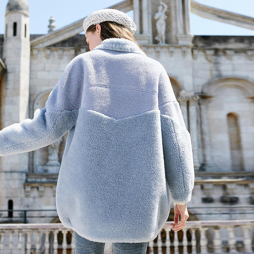 @欧芮儿2019秋冬新款预售颗粒绒羊剪绒羊羔毛宽松短外套 商品图1