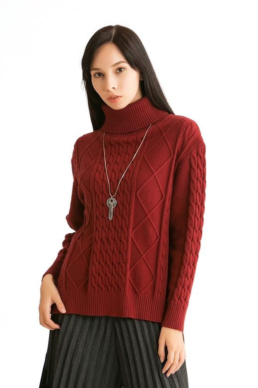 AUGUST 1 EIGHT 酒红色高领针织衫 994 商品图0