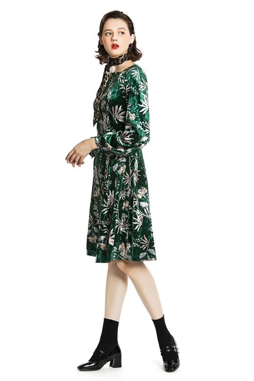 SUMMER & SAGE 植物印花点缀连衣裙 4319 商品图1