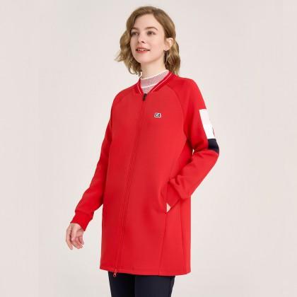 ELLE Active【舒缓极简系列】撞色棒球领针织运动外套女秋中长款休闲户外夹克 商品图3