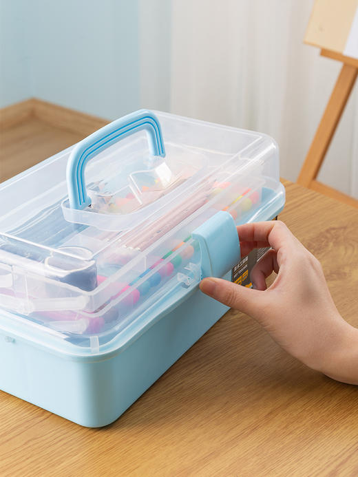 得力折叠工具箱三层(蓝) 商品图3