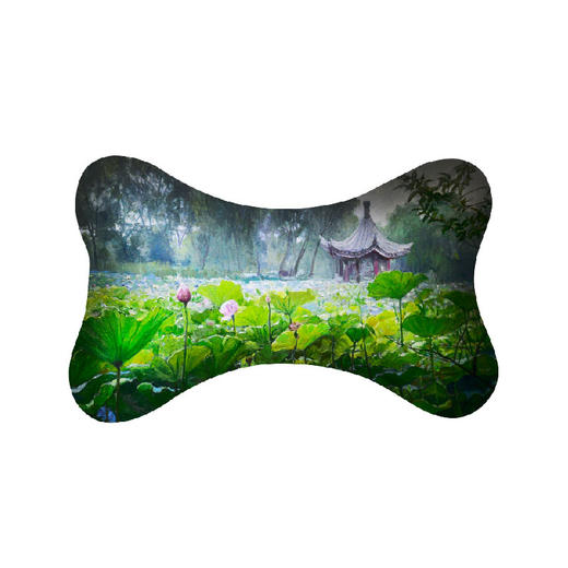 羽诗制造出品 吴宜恩老师创作荷塘腰枕颈枕全真丝天然密实 商品图2