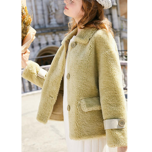 欧芮儿2019秋冬宽松bf风羊羔毛短外套 商品图3