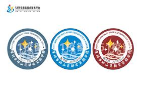 定制深圳市坪山区新合实验学校熨烫校徽布标姓名贴胸章缝制包邮51