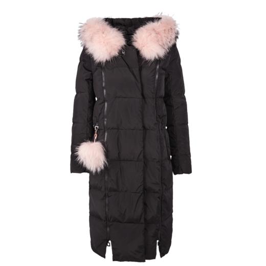 欧芮儿2018冬 羽绒服女中长款貉子毛领韩版连帽加厚外套 商品图4