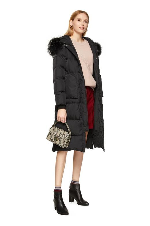 YBB 黑色毛领绗缝羽绒服 8096 商品图4