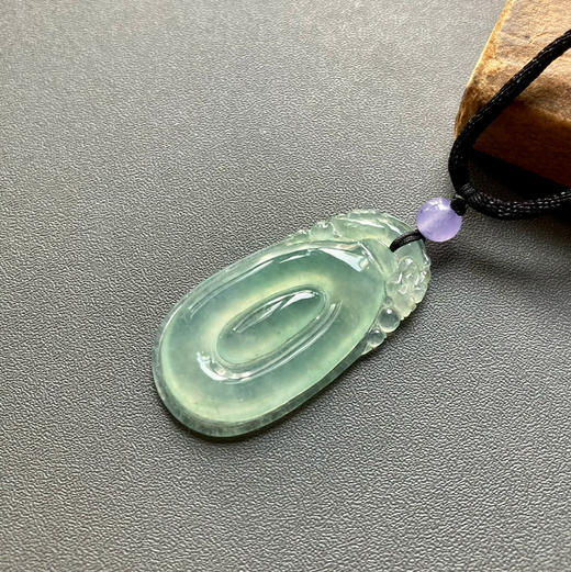 高冰种淡晴水双龙翡翠福在眼前 商品图2