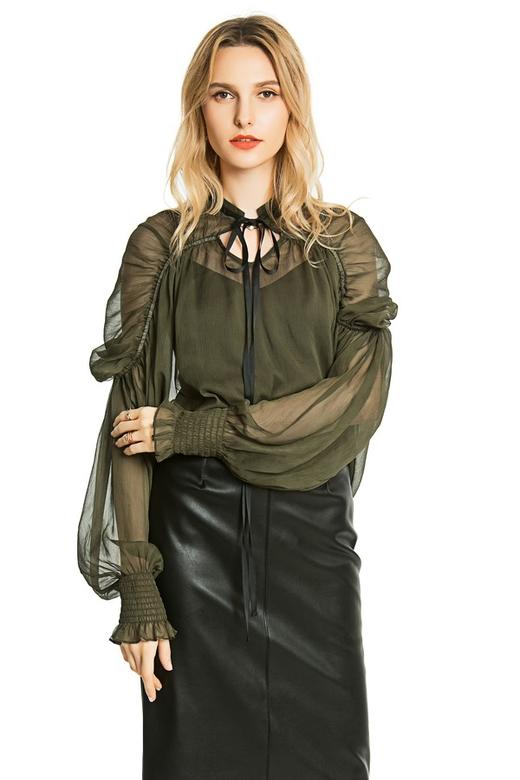 SUMMER & SAGE 半透明系带上衣 3381 商品图0