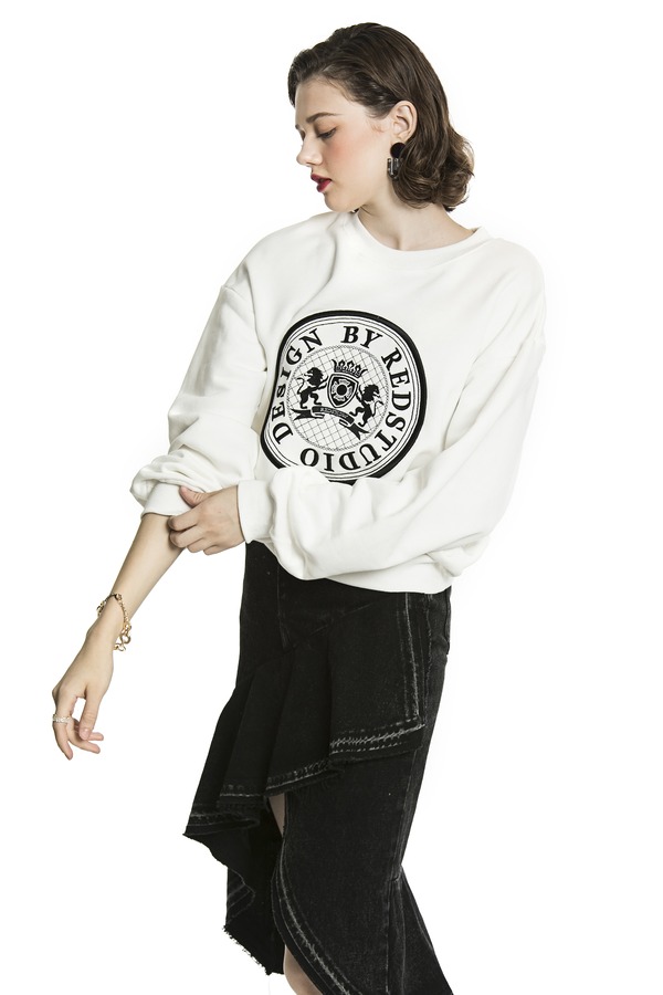 AVA 字母刺绣宽松卫衣 4223