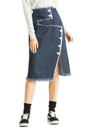 ELLA JADE 开衩中高腰牛仔裙 282