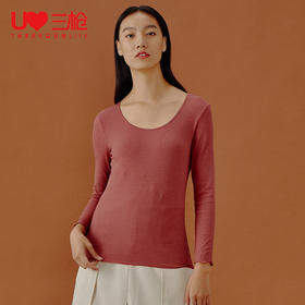 Threegun三枪 【浄呼吸】圆领女士长袖上衣打底衫-23552A911