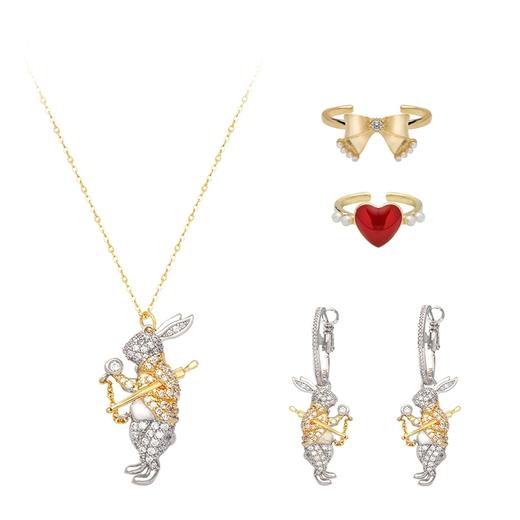 大英博物馆爱丽丝漫游奇境系列怀表兔蝴蝶结首饰爱心发夹耳环项链套戒 商品图4