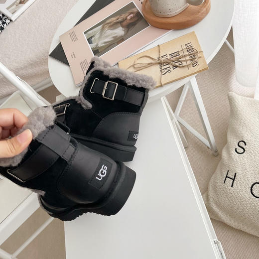 机车雪地靴-黑色 商品图2