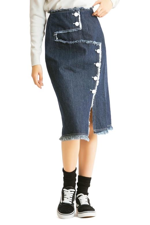 ELLA JADE 开衩中高腰牛仔裙 282 商品图2