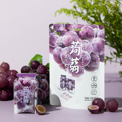 来伊份  蒟蒻果汁果冻  葡萄味  120g*3 商品图2