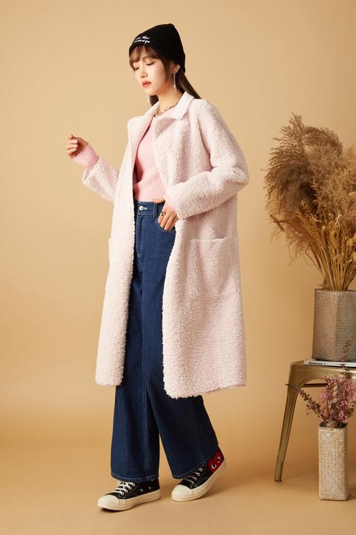 NECESSARY OBJECTS 甜美粉两穿式中长外套 8107 商品图0
