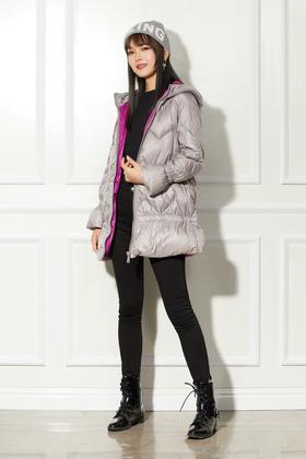 ELLA JADE 灰色连帽羽绒服 3719