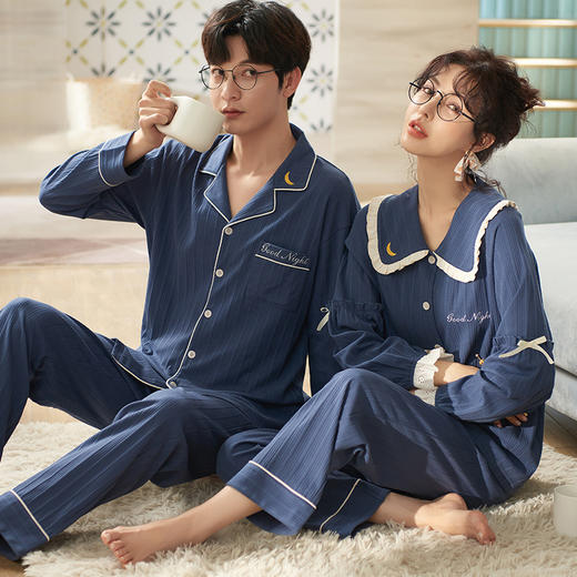 「10套可选！男女款」红腾2022秋冬长袖情侣睡衣 卡通韩版甜美女士休闲内衣可外穿家居服套装 商品图2