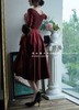 #1207【复团】喵娘精工定制《摩纳哥的黄昏》Grace Kelly复古皮草袖蜂腰红裙 商品缩略图7