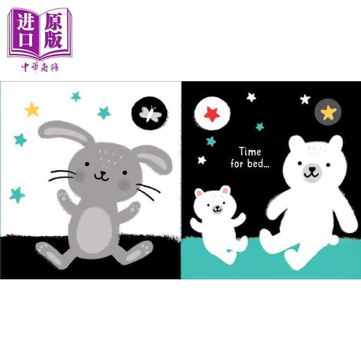 【中商原版】Usborne厄斯伯恩 Bedtime 晚安（黑白书） 英文原版 儿童绘本 幼儿启蒙故事 Mary Cartwright 0-3岁 商品图1