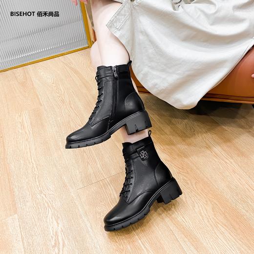 新品厚绒牛皮百搭舒适矮靴968B25514 商品图3