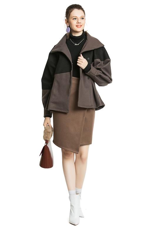 DEHUNTER 棕色毛呢信封裙 4110 商品图4