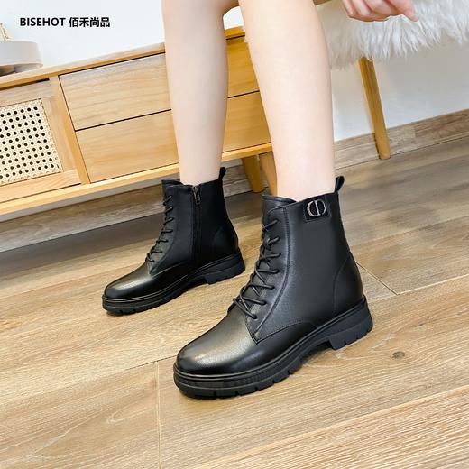 新品冬季厚绒牛皮舒适百搭矮靴968B25512 商品图3