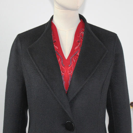 FOCALS福柯斯冬季新款修身长款纯色羊绒双面呢大衣外套FYJDK987N1 商品图3