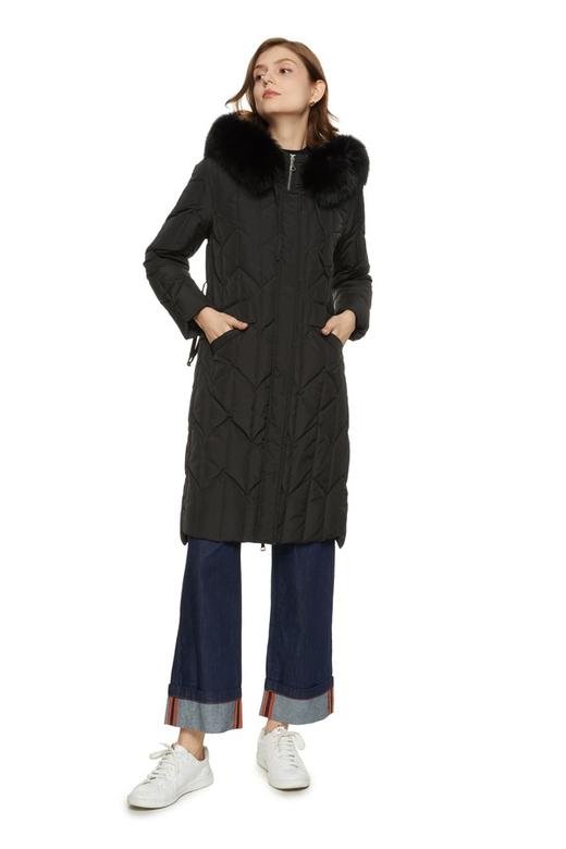 J.A 抽绳收腰毛领羽绒服 5751 商品图0