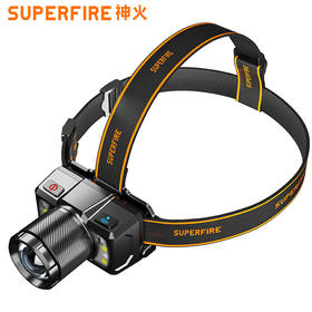 SUPERFIRE神火HL25-A头灯变焦强光夜钓充电超亮头戴式感应led钓鱼灯