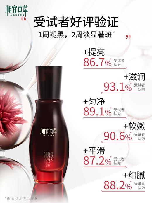 相宜本草红景天抗氧美白精华液淡斑痘印淡纹保湿提亮40g 商品图3