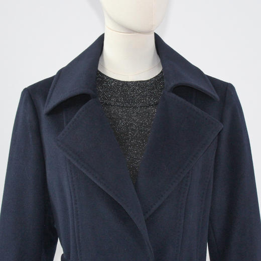 FOCALS福柯斯冬新款修身长款纯色羊毛大衣外套FYJDK811B7 商品图3