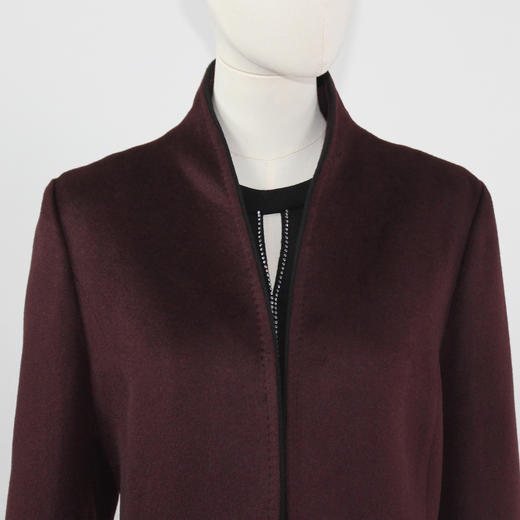 FOCALS福柯斯冬季新款修身长款纯色羊毛一粒扣大衣外套FYQDK711 商品图4