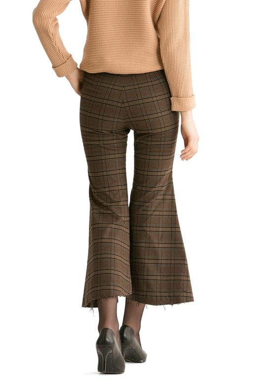 d'zzit 棕色格纹喇叭裤 54 商品图1