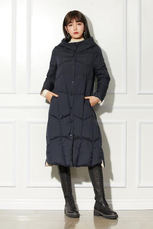 ELLA JADE 黑色连帽长羽绒服 5671 商品图1