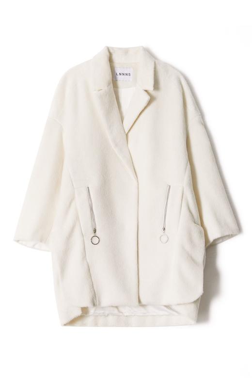 LNNNS 金属拉链米白色大衣 8075 商品图3