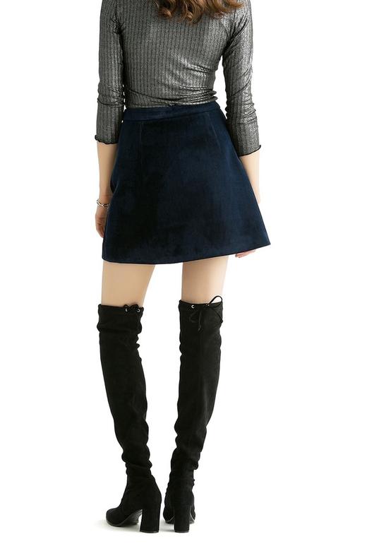 NOIR 复古蓝色灯芯绒短裙 882 商品图4