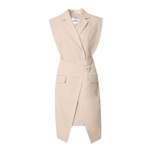 VIMAGE纬漫纪秋季新款V领无袖百搭显瘦不规则连衣裙V1807431 商品图6