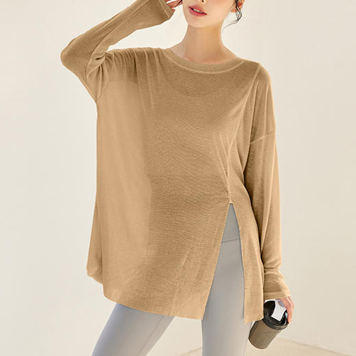 【限时秒】YOGACODE火树银花/侧开叉显瘦跑步健身瑜伽罩衫YCDS368 商品图0