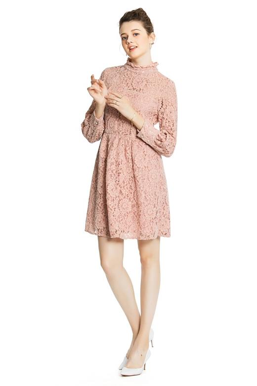 SUMMER & SAGE 粉色镂空花朵连衣裙 4309 商品图0