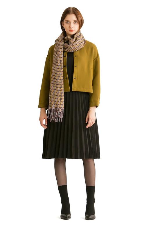 SUMMER & SAGE 芥末黄时尚短大衣 255 商品图1