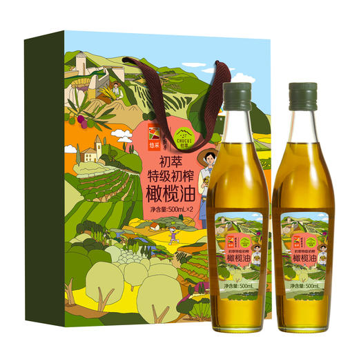 中粮初萃 特级初榨橄榄油礼盒500ml*2瓶 商品图1