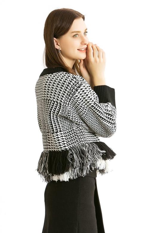 CENCH EDITION 千鸟格流苏边圆领上衣 437 商品图4