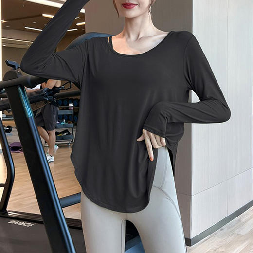 【限时秒】YOGACODE火树银花/宽松显瘦健身跑步训练透气瑜伽t恤YCDS366 商品图2